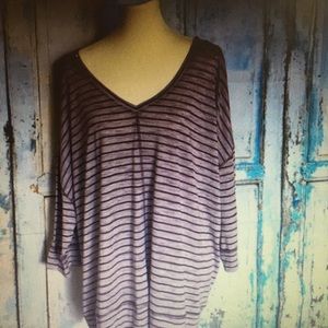 Lane Bryant purple striped t-shirt
